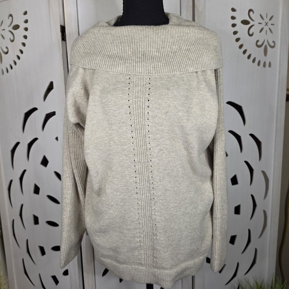 Banana Republic Womens Sweater Cowl Collar Long Sleeve Beige Size Large